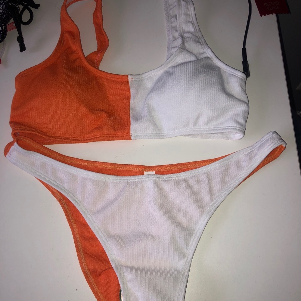 Orange and White Bikini